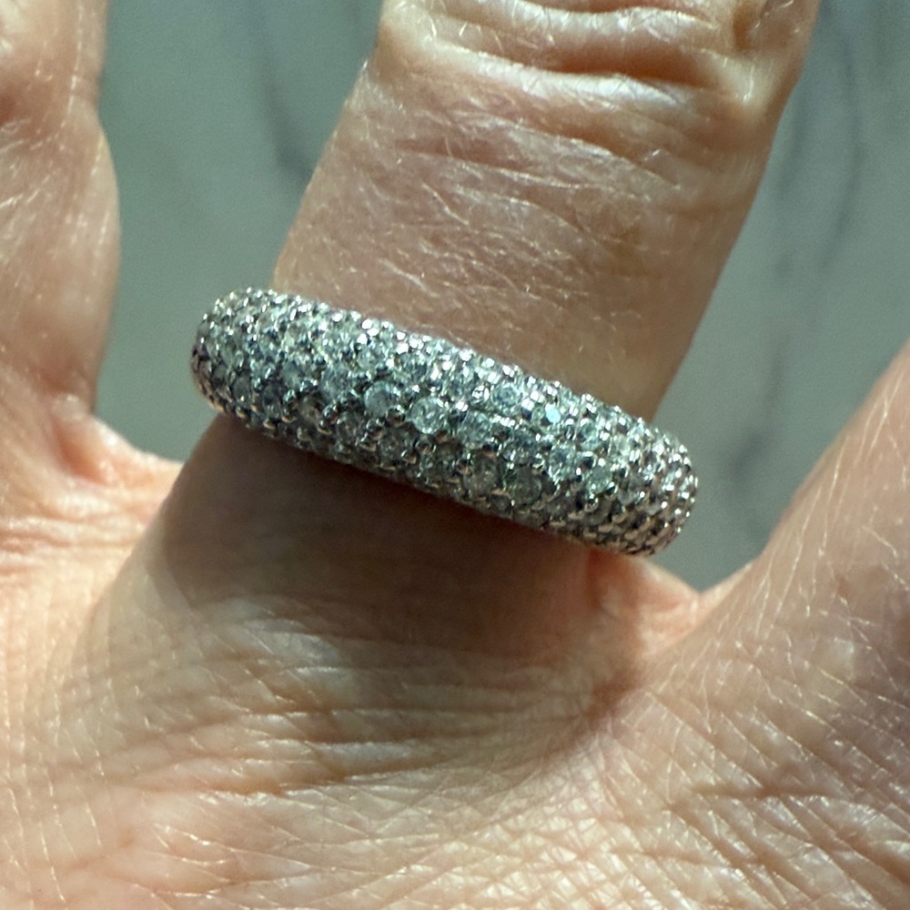 Freida Rothman Size 8 Silver Pave Ring - Picture 4 of 6